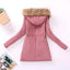 Chaqueta acolchada de algodón de lujo para mujer con capucha