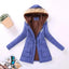Chaqueta acolchada de algodón de lujo para mujer con capucha