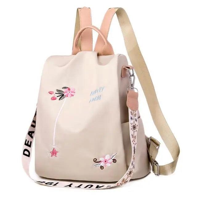 Mochila de Mujer Bordada con Estilo - Impermeable y Antirrobo
