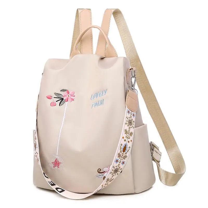 Mochila de Mujer Bordada con Estilo - Impermeable y Antirrobo
