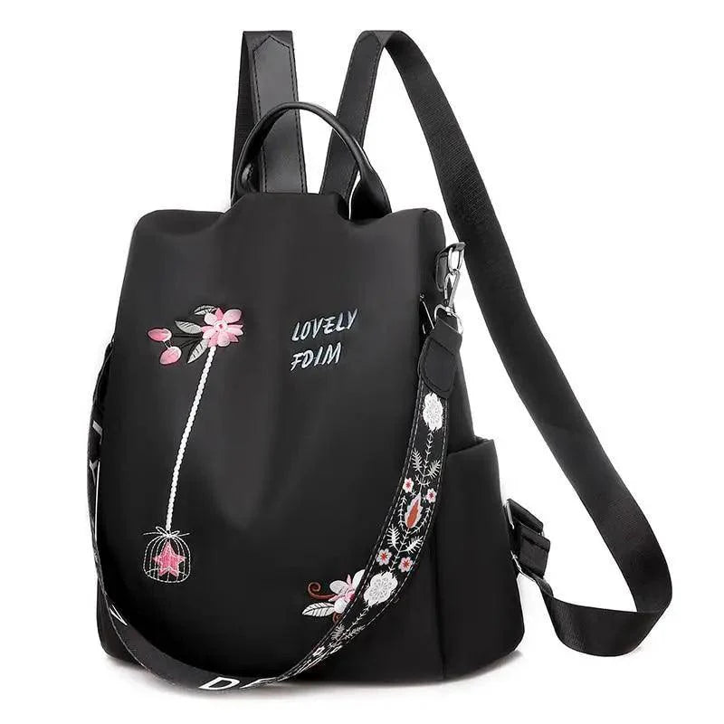 Mochila de Mujer Bordada con Estilo - Impermeable y Antirrobo