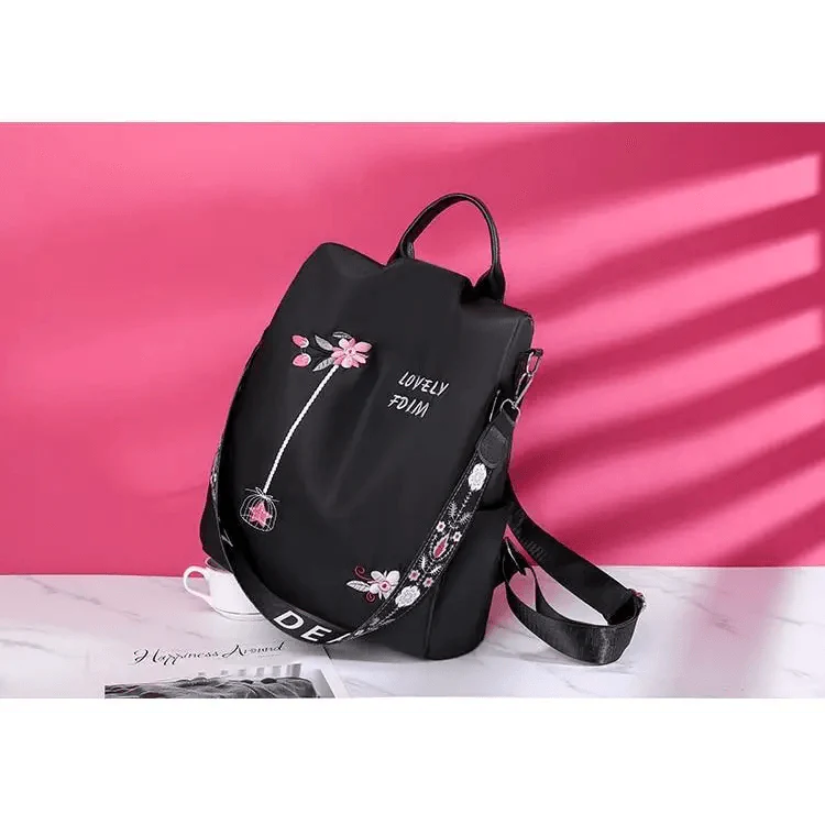 Mochila de Mujer Bordada con Estilo - Impermeable y Antirrobo