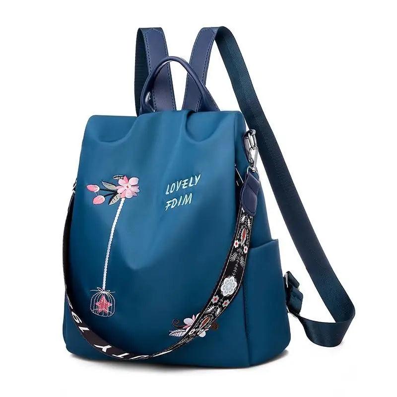Mochila de Mujer Bordada con Estilo - Impermeable y Antirrobo