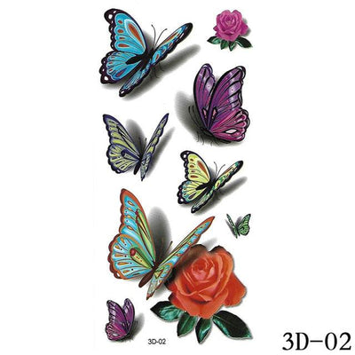 Luxury 3D Butterfly Temporary Tattoos for Elegant Body Art