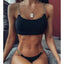 Modern Black Bikini Set with Chain Detail