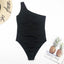 Elegant Black One-Piece Swimsuit with Ruffles