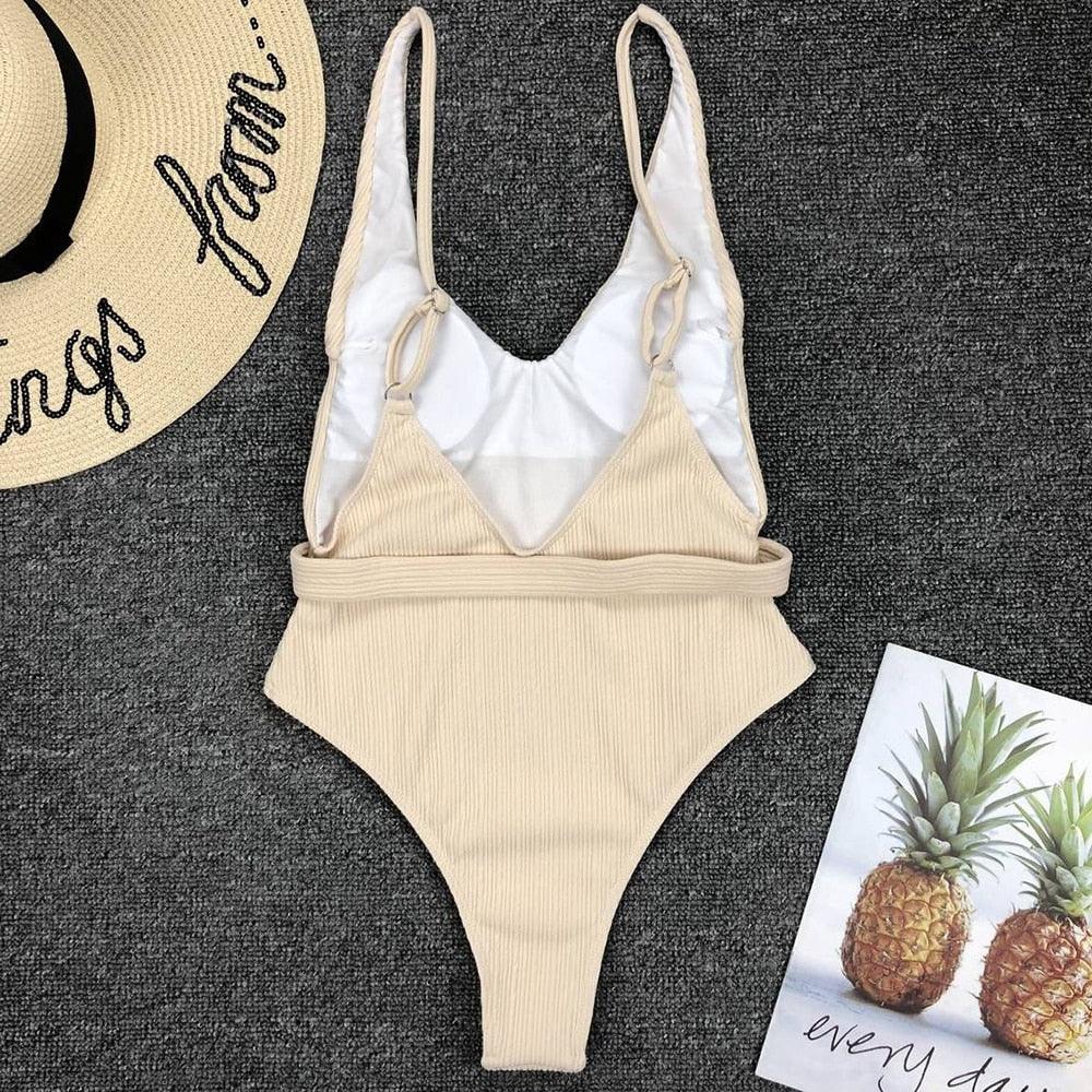 Elegant Black One-Piece Swimsuit with Ruffles