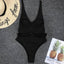 Elegant Black One-Piece Swimsuit with Ruffles