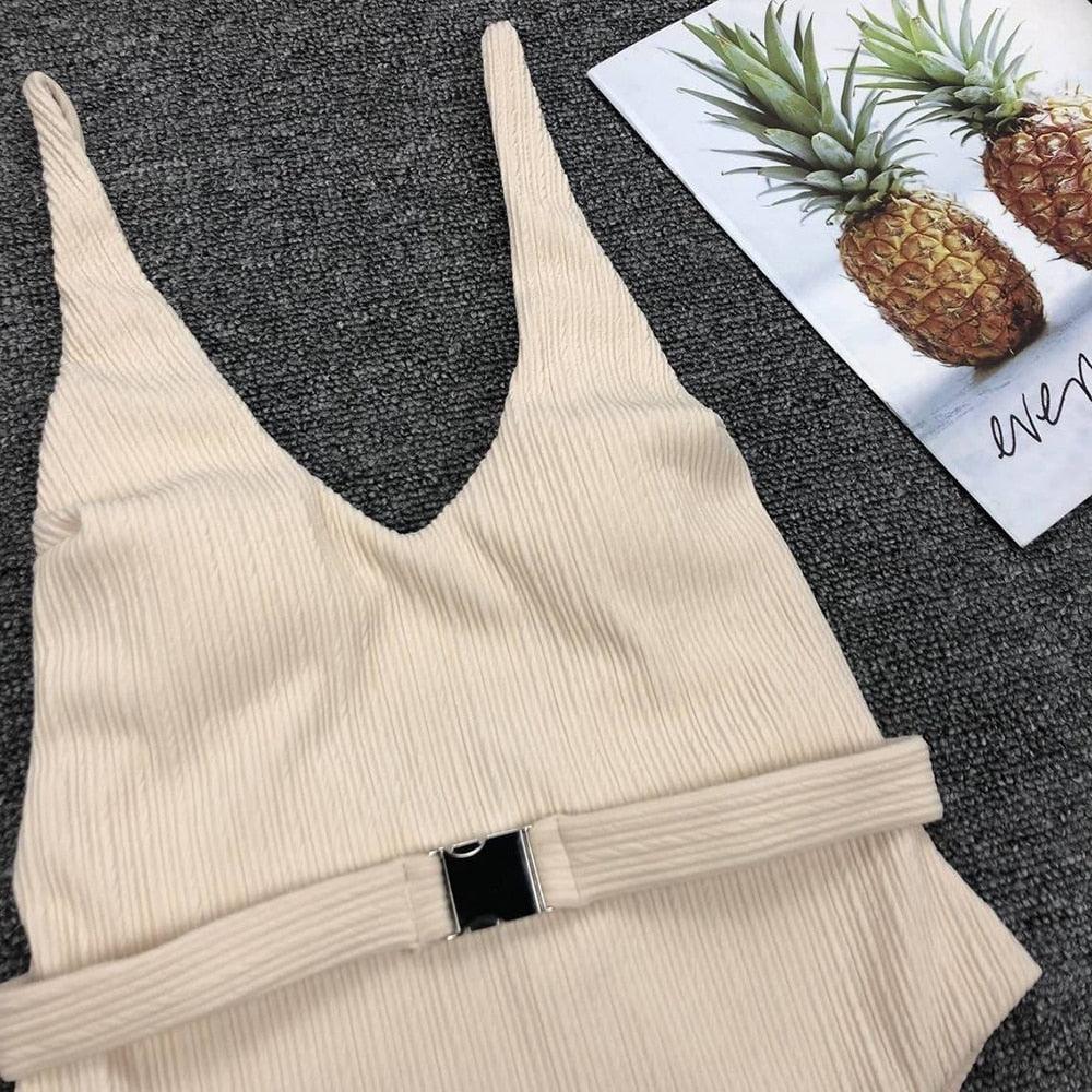 Elegant Black One-Piece Swimsuit with Ruffles