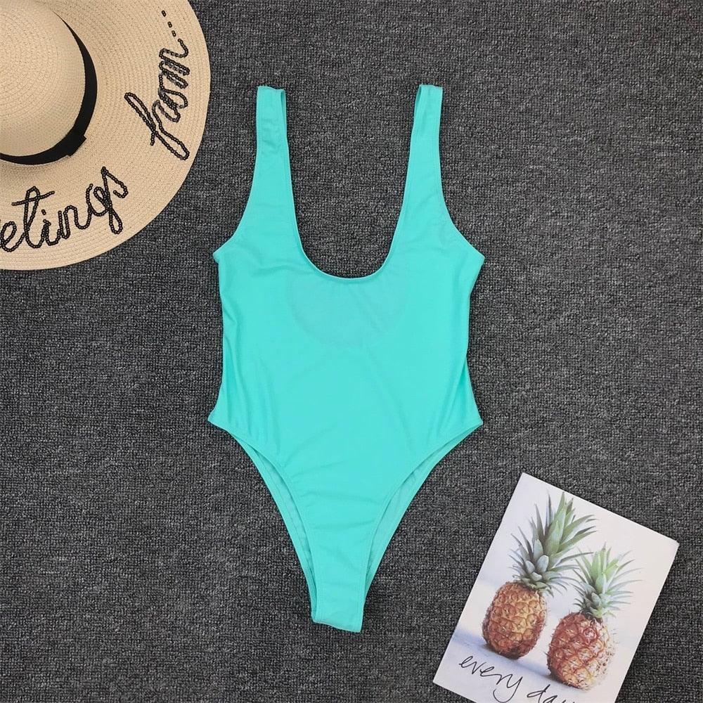 Elegant Black One-Piece Swimsuit with Ruffles
