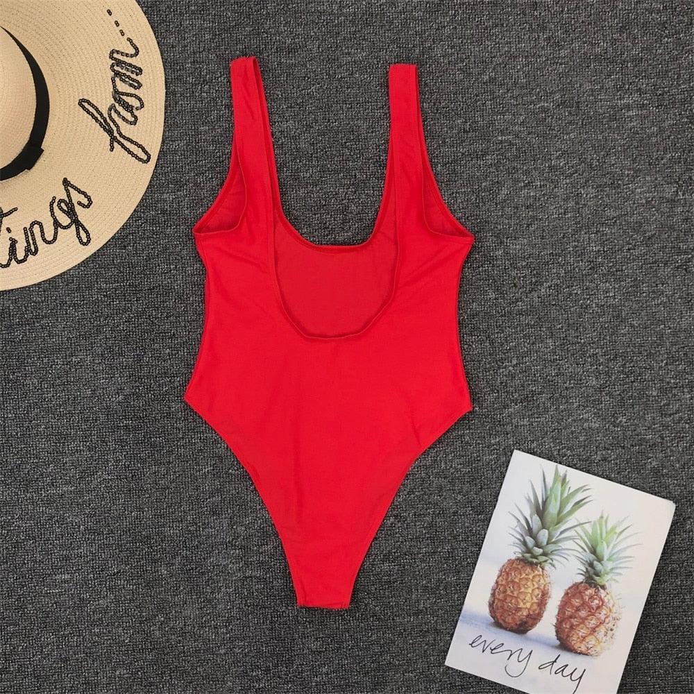Elegant Black One-Piece Swimsuit with Ruffles
