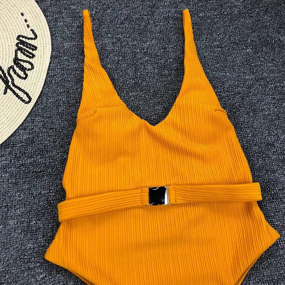 Elegant Black One-Piece Swimsuit with Ruffles