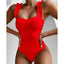 Elegant Black One-Piece Swimsuit with Ruffles