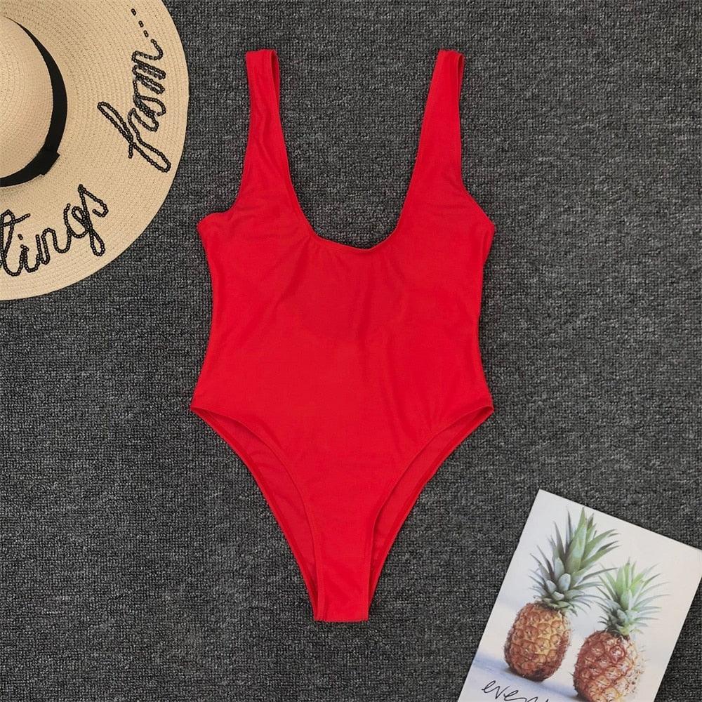 Elegant Black One-Piece Swimsuit with Ruffles