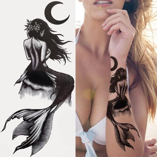 Luxury Black Forest Tiger Wolf Temporary Tattoo Sticker