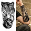 Luxury Black Forest Tiger Wolf Temporary Tattoo Sticker