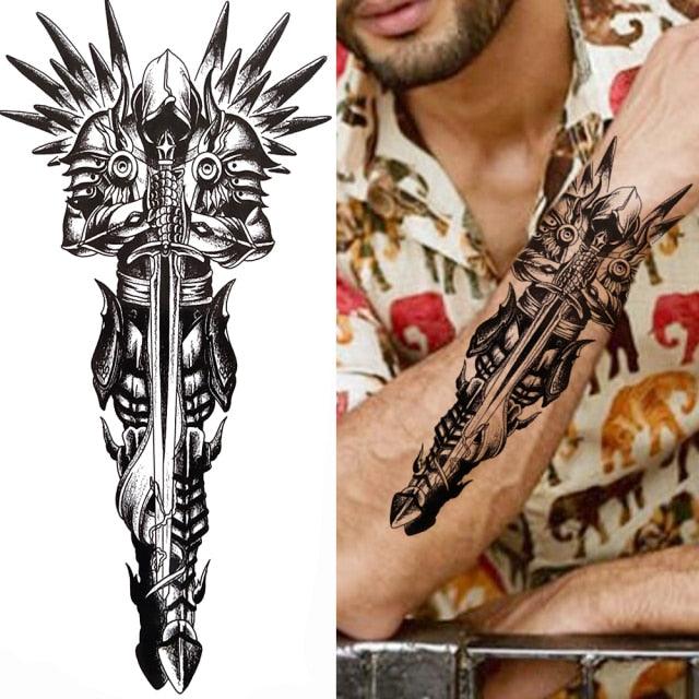 Luxury Black Forest Tiger Wolf Temporary Tattoo Sticker