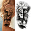 Luxury Black Forest Tiger Wolf Temporary Tattoo Sticker