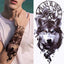 Luxury Black Forest Tiger Wolf Temporary Tattoo Sticker