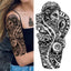 Luxury Black Forest Tiger Wolf Temporary Tattoo Sticker