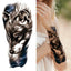 Luxury Black Forest Tiger Wolf Temporary Tattoo Sticker