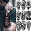 Luxury Black Forest Tiger Wolf Temporary Tattoo Sticker