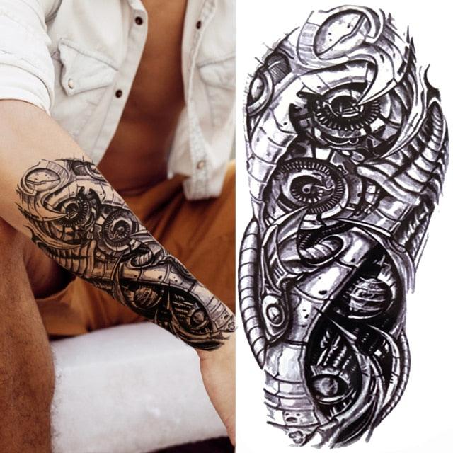 Luxury Black Forest Tiger Wolf Temporary Tattoo Sticker