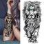 Luxury Black Forest Tiger Wolf Temporary Tattoo Sticker