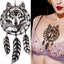 Luxury Black Forest Tiger Wolf Temporary Tattoo Sticker