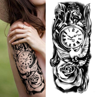 Luxury Black Forest Tiger Wolf Temporary Tattoo Sticker