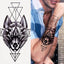 Luxury Black Forest Tiger Wolf Temporary Tattoo Sticker
