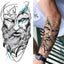 Luxury Black Forest Tiger Wolf Temporary Tattoo Sticker