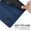 Coque portefeuille flip bleue de luxe pour iPhone 14/13/12/11