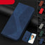 Coque portefeuille flip bleue de luxe pour iPhone 14/13/12/11