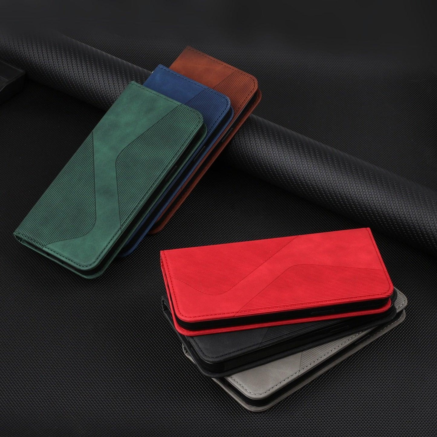 Coque portefeuille flip bleue de luxe pour iPhone 14/13/12/11
