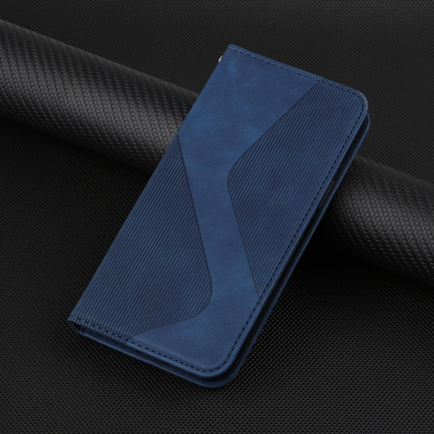 Coque portefeuille flip bleue de luxe pour iPhone 14/13/12/11