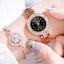 Ensemble de Montre Bracelet Géométrique de Luxe pour Femmes
