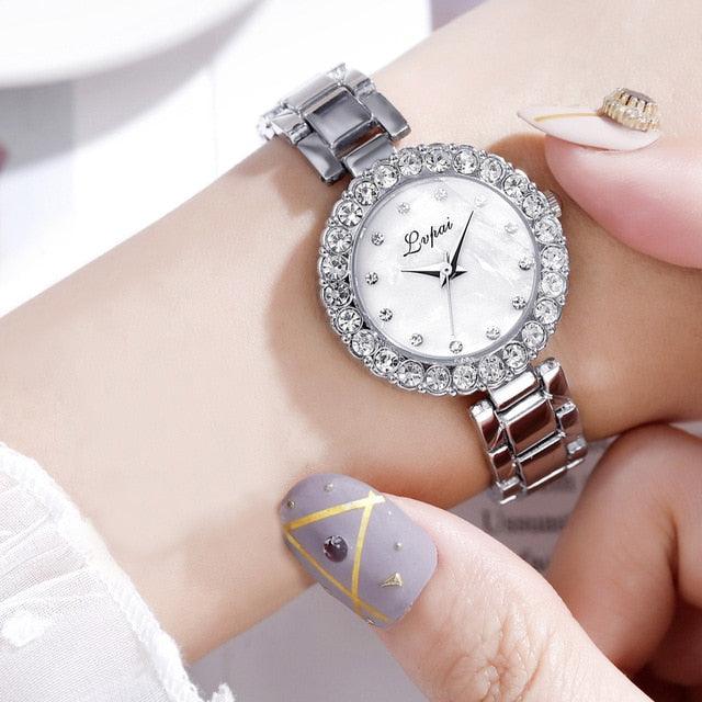 Ensemble de Montre Bracelet Géométrique de Luxe pour Femmes