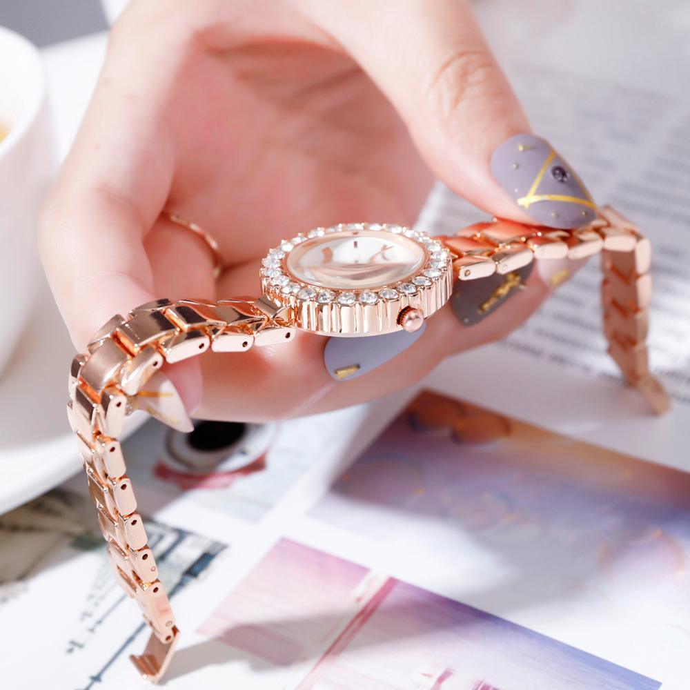 Ensemble de Montre Bracelet Géométrique de Luxe pour Femmes