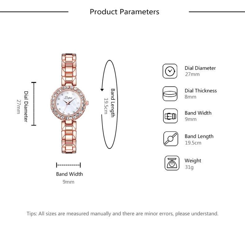 Ensemble de Montre Bracelet Géométrique de Luxe pour Femmes