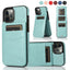Coque de téléphone en cuir de luxe avec porte-cartes pour iPhone