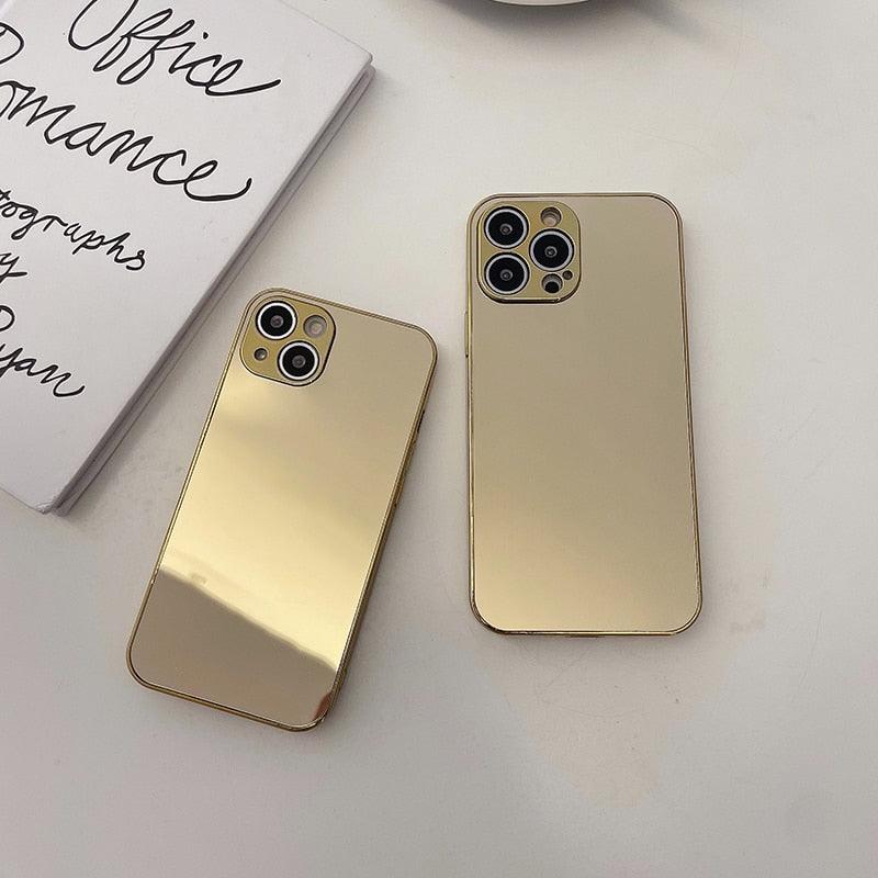 Coque de protection miroir arrière transparente de luxe pour iPhone