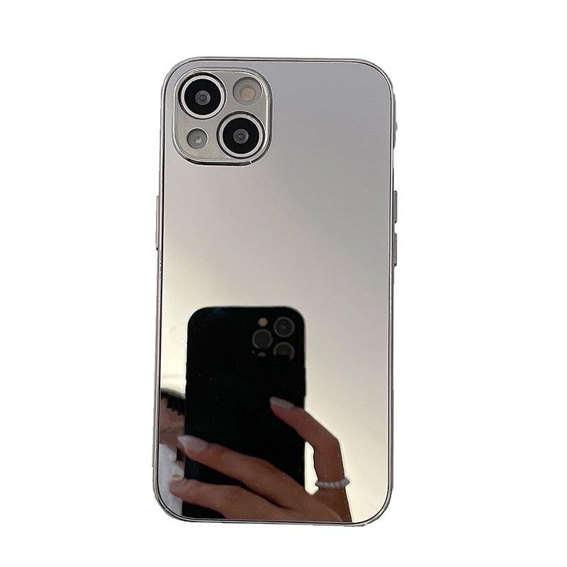 Coque de protection miroir arrière transparente de luxe pour iPhone