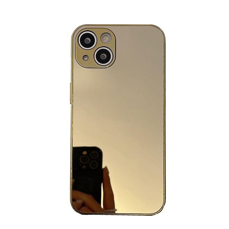 Coque de protection miroir arrière transparente de luxe pour iPhone