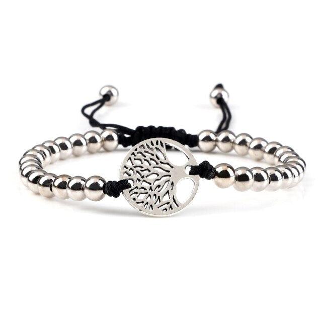 Luxury Adjustable Copper Beads Pendant Bracelet Set for Couples