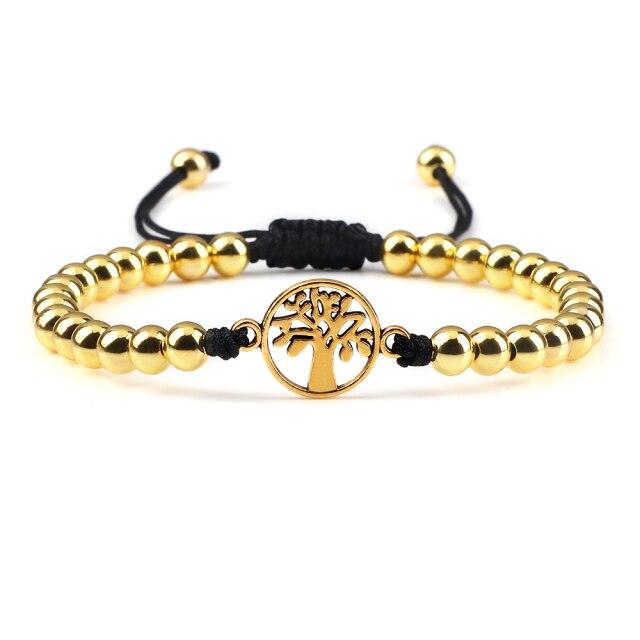 Luxury Adjustable Copper Beads Pendant Bracelet Set for Couples
