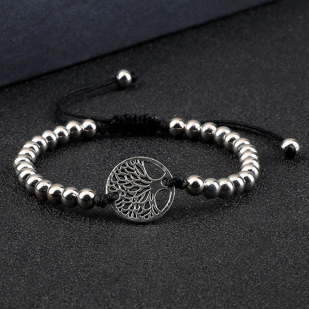 Luxury Adjustable Copper Beads Pendant Bracelet Set for Couples