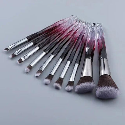 Luxury Crystal Makeup Brush Set - 10 Pieces