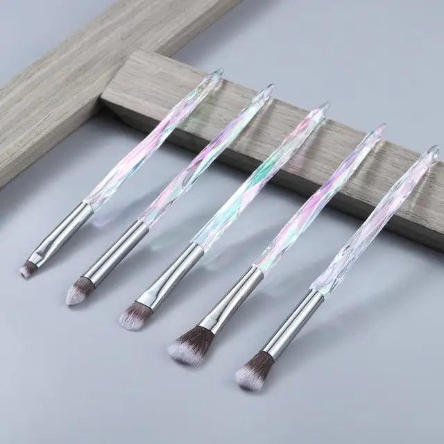 Ensemble de Pinceaux de Maquillage en Cristal de Luxe - 10 Pièces