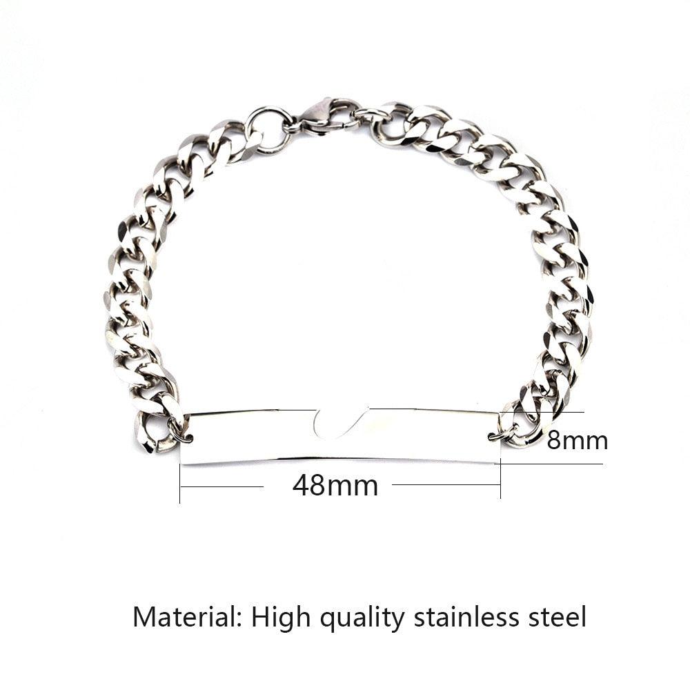Luxury Heart-Shaped Couple Bracelet - Adjustable Stainless Steel
